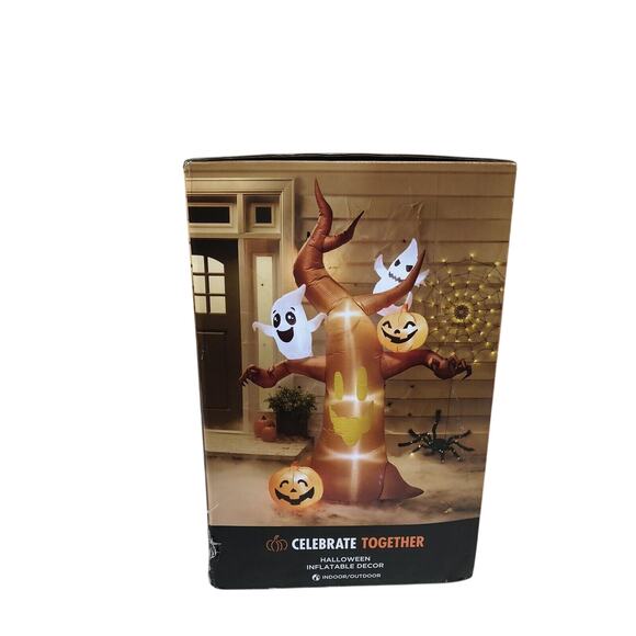 Halloween 10ft tall Inflatable Dead Tree Ghosts Pumpkins Outdoor LED Decoration - Picture 5 of 9
